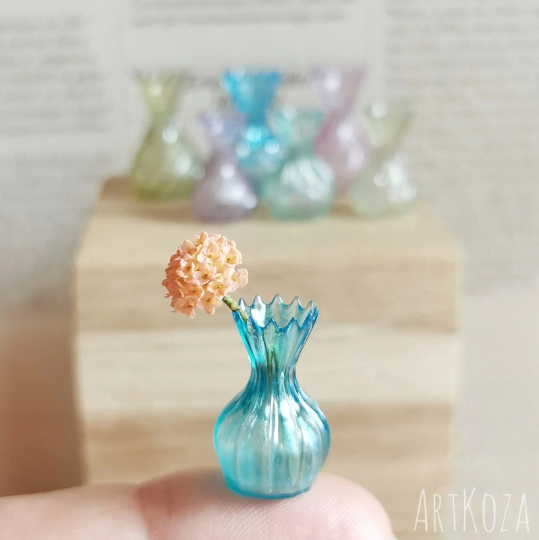 Miniature vase for flowers - small deep blue