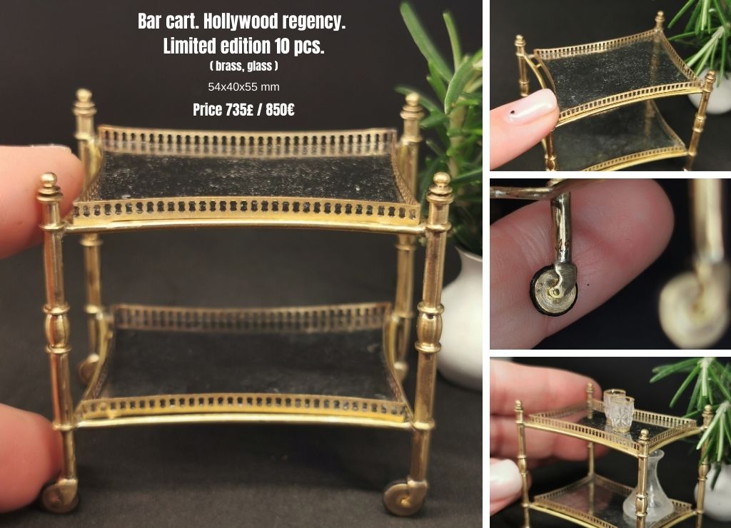 Bar cart. Hollywood regency.