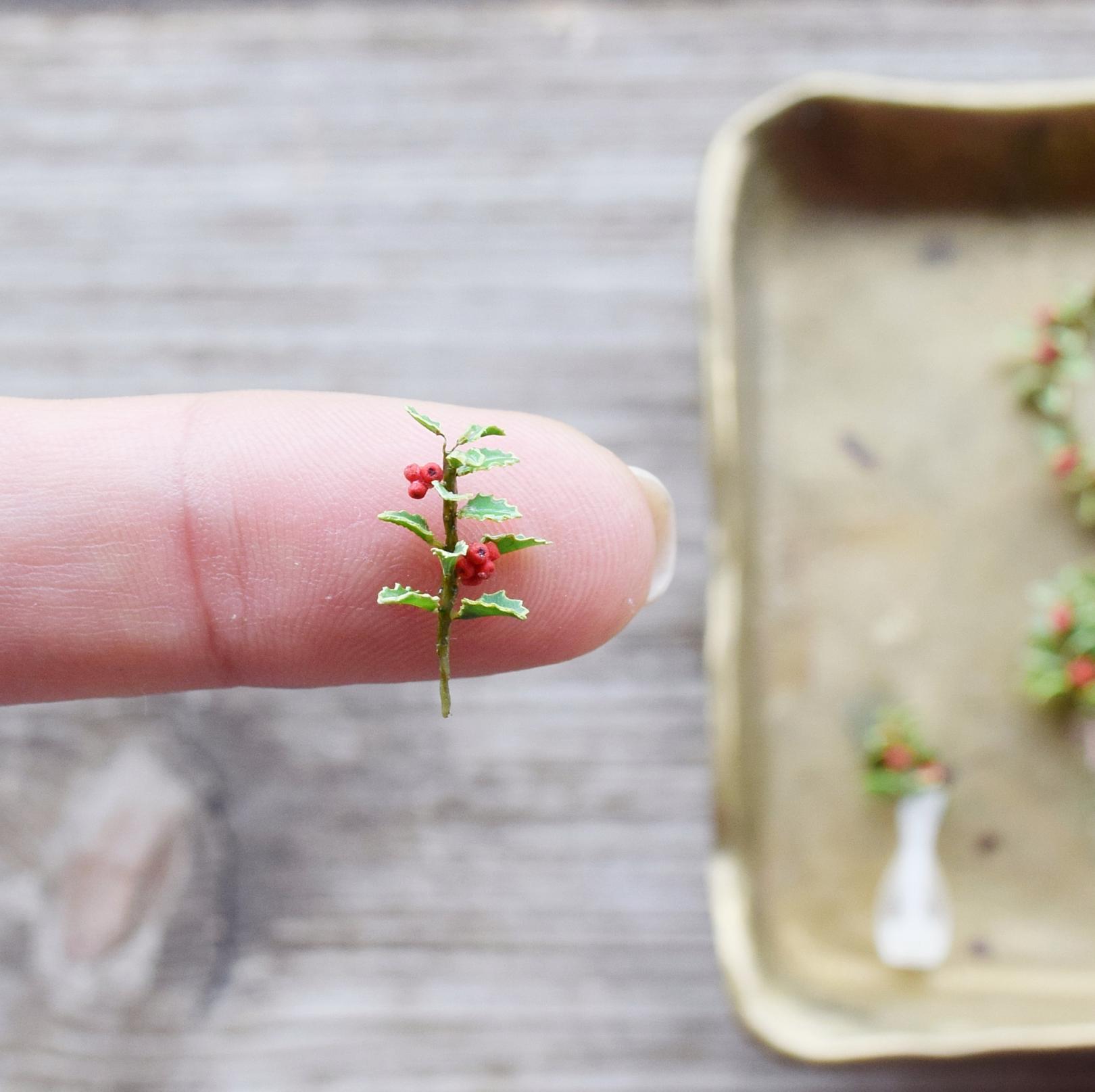 Holly plant decor. Sprig.