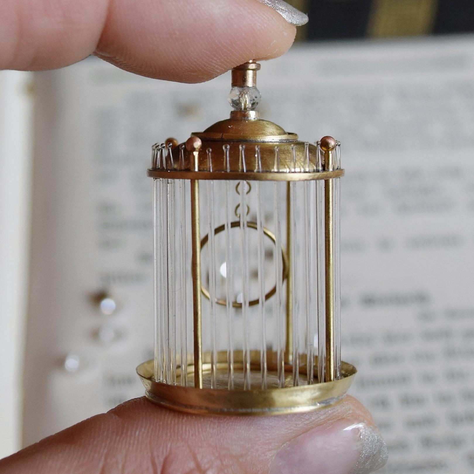 Italian Birdcage brass glass