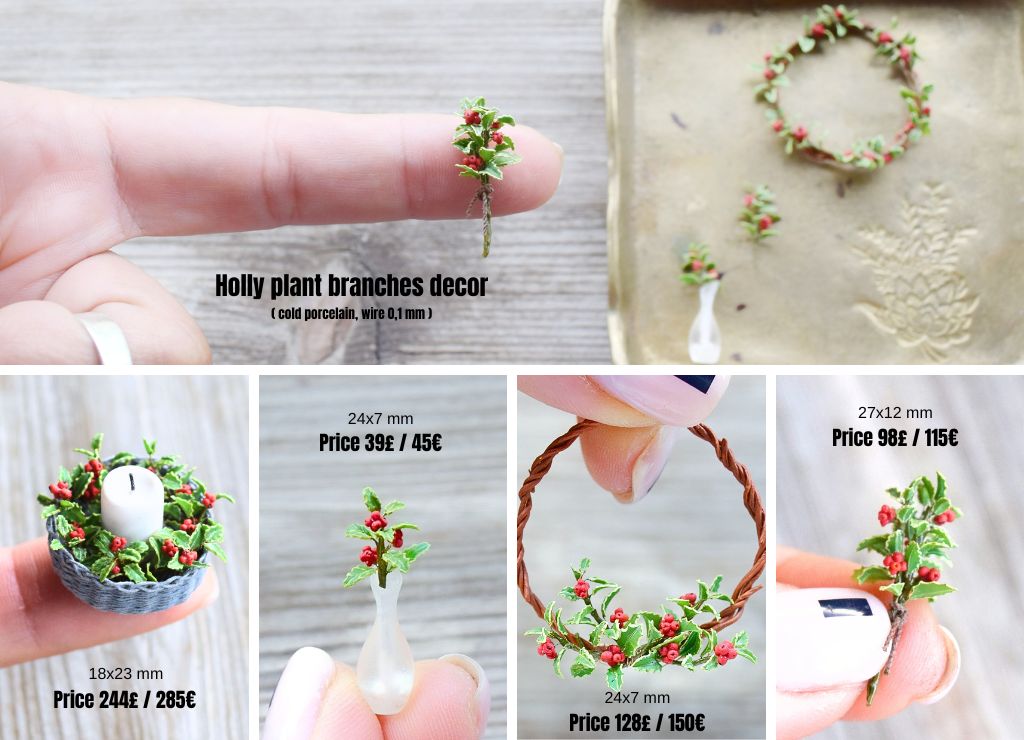 Holly plant decor. Sprig.