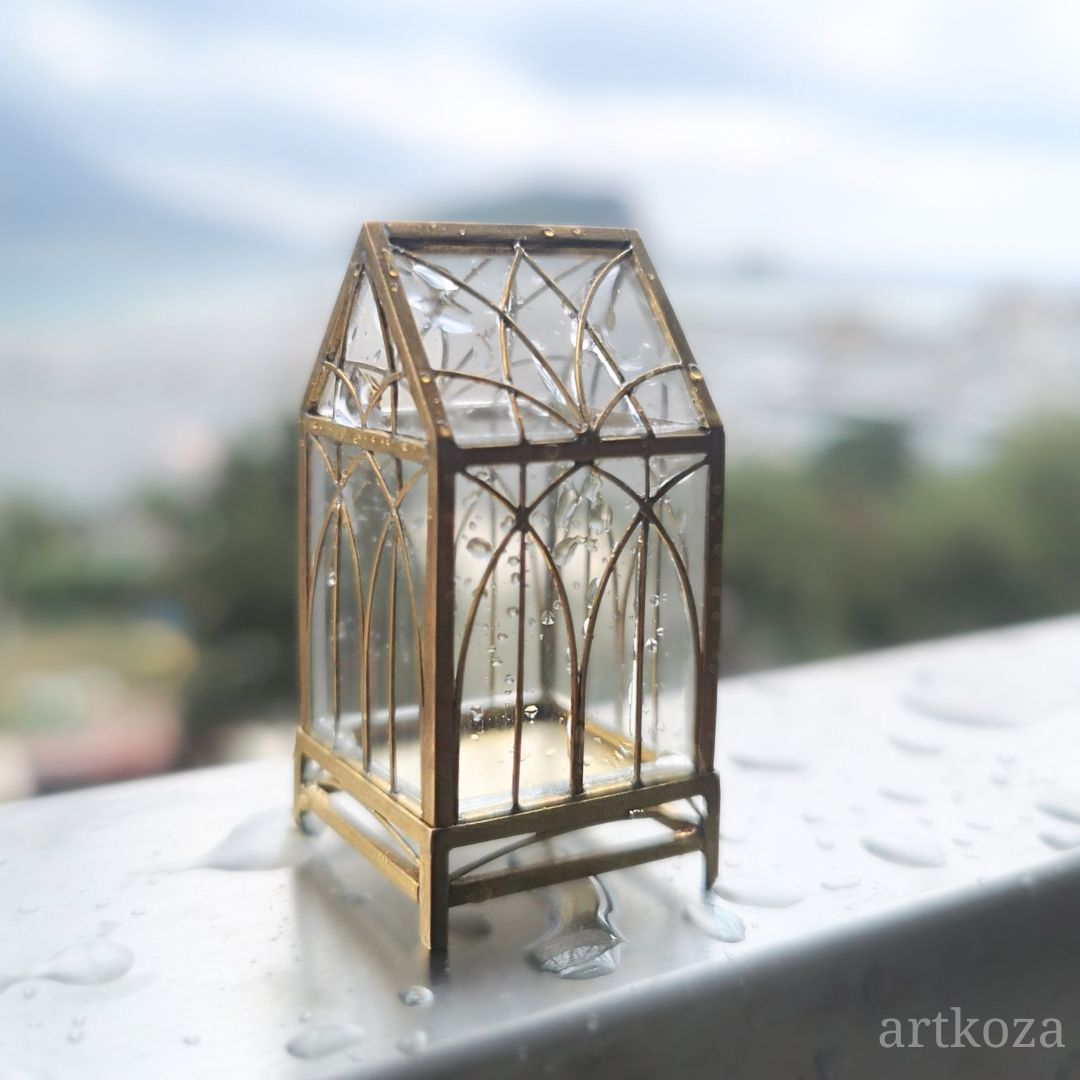 "Art nouveau" Greenhouse from brass and glass "Art nouveau" Greenhouse from brass and glass